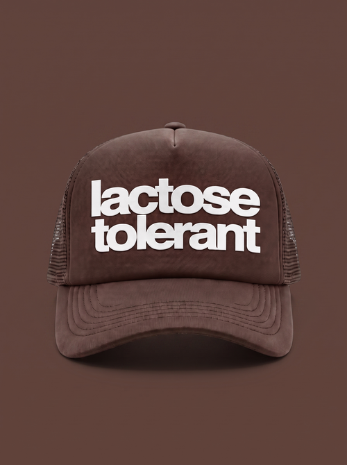 Gorra trucker "lactose tolerant" Bean & Brim, vista frontal