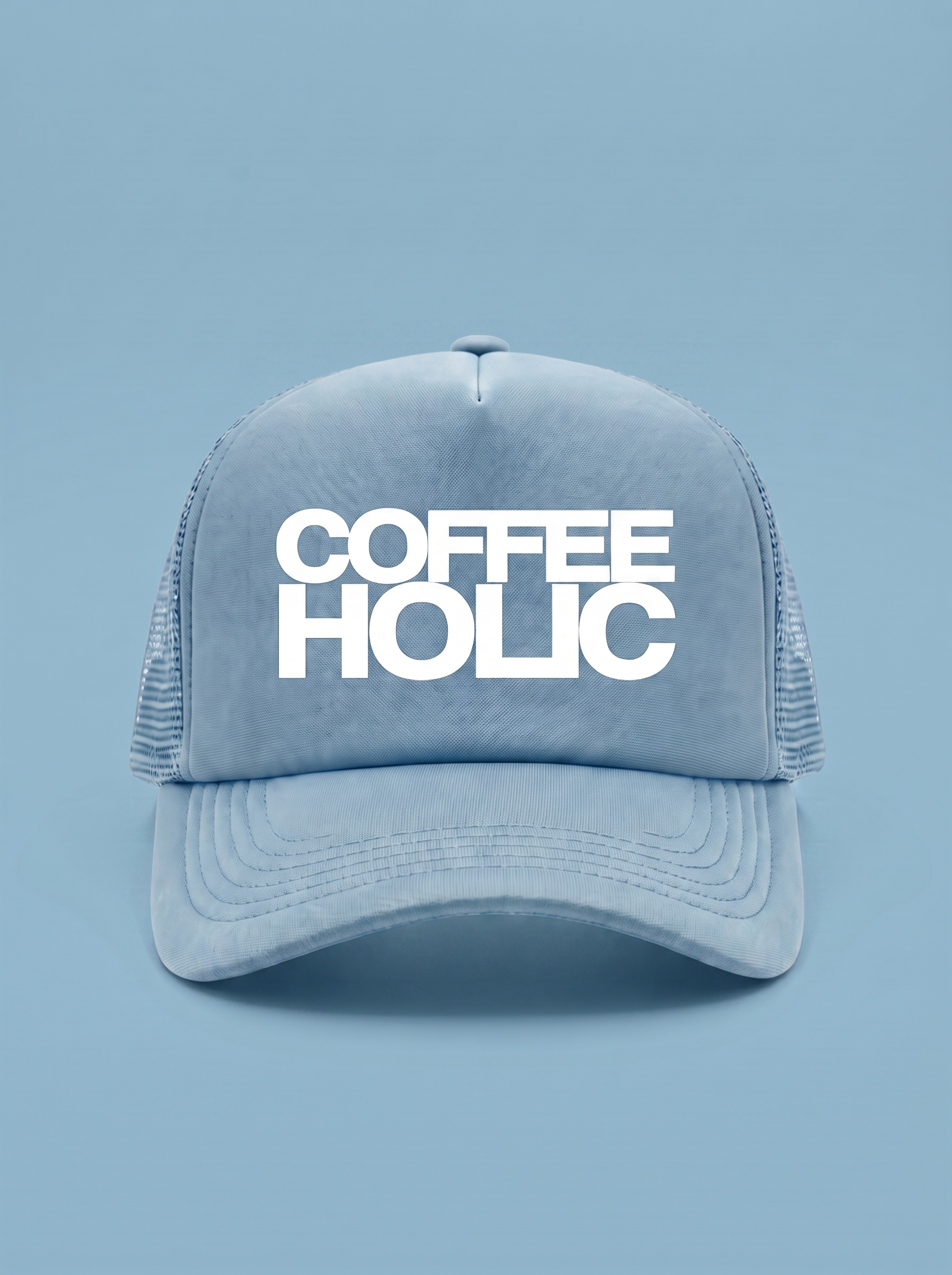 Gorra trucker "coffee holic" Bean & Brim, vista frontal