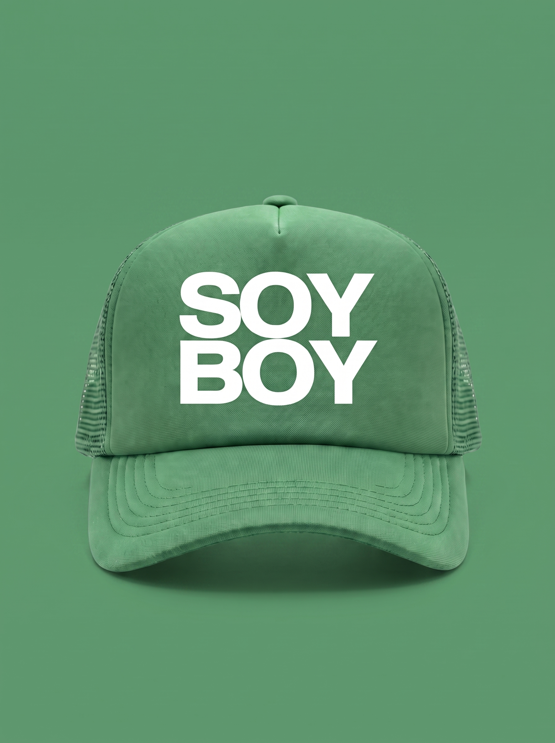 Gorra trucker "soy boy" Bean & Brim, vista frontal