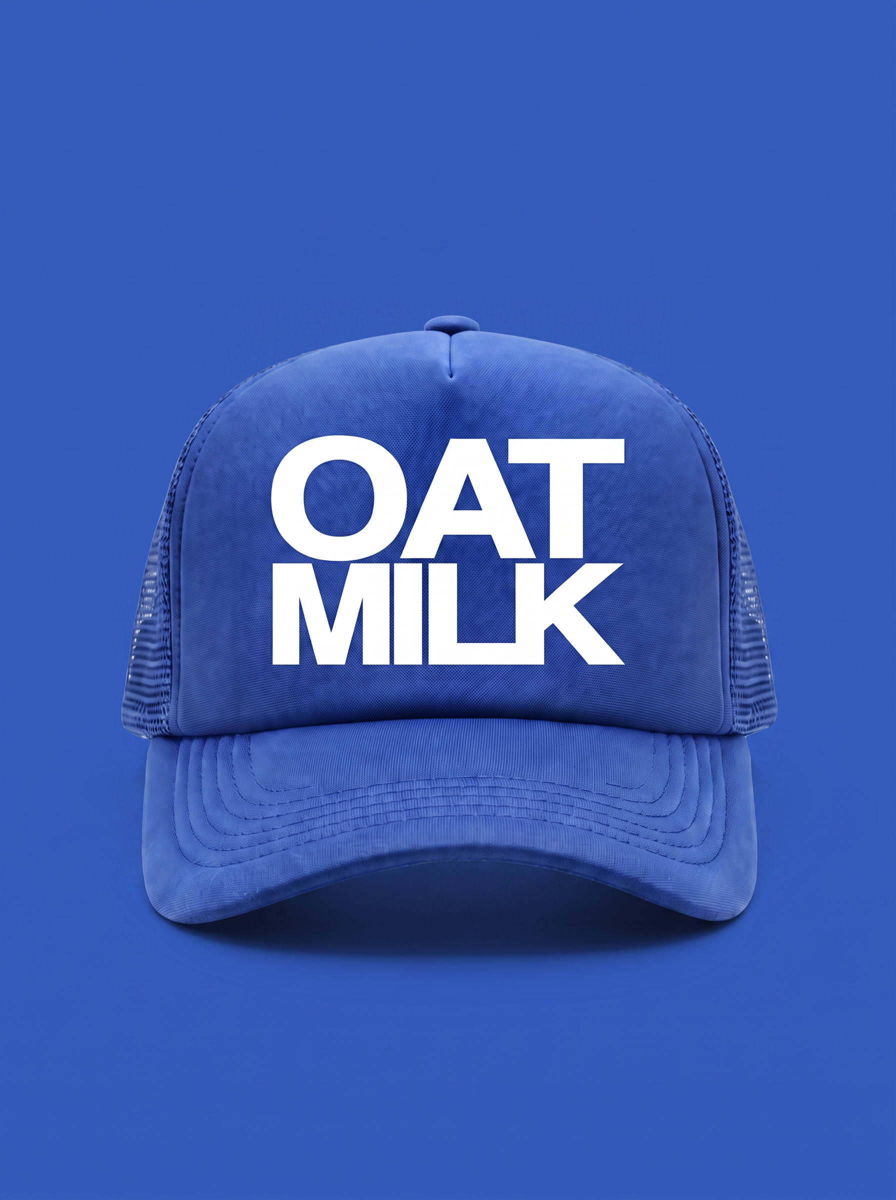Gorra trucker "oat milk" Bean & Brim, vista frontal