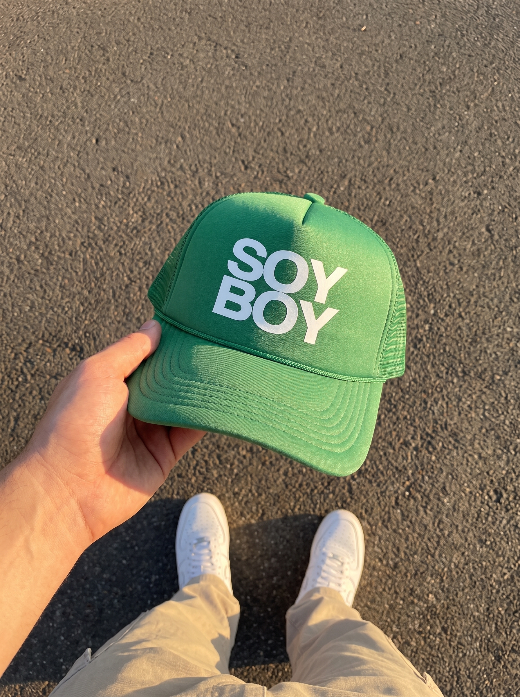 Gorra trucker "soy boy" Bean & Brim, vista lateral